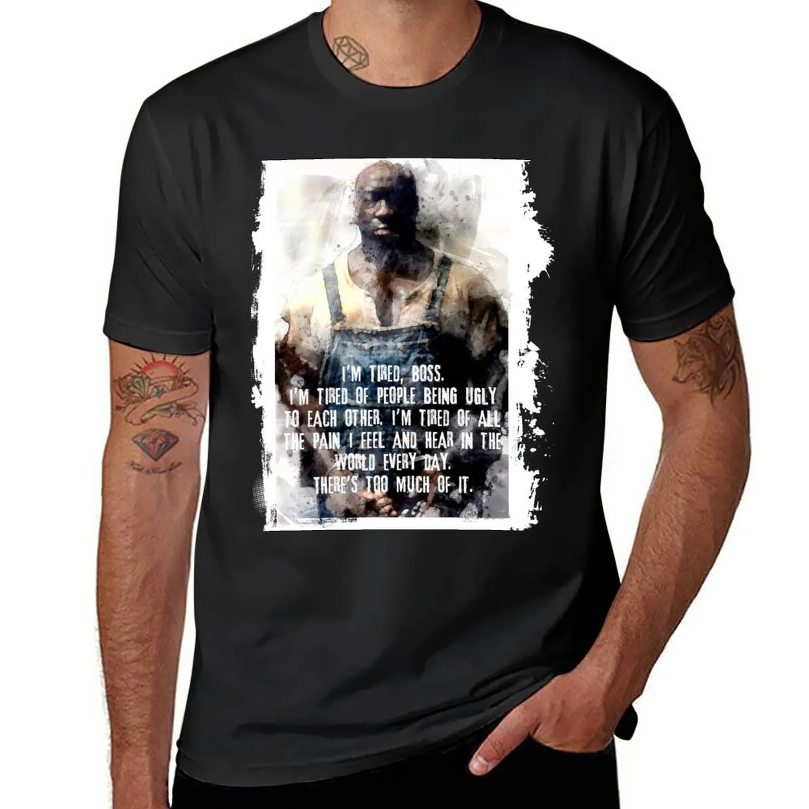 New John Coffey tired watercolor T-Shirt vintage clothes Blouse anime clothes new edition t shirt mens cotton t shirts