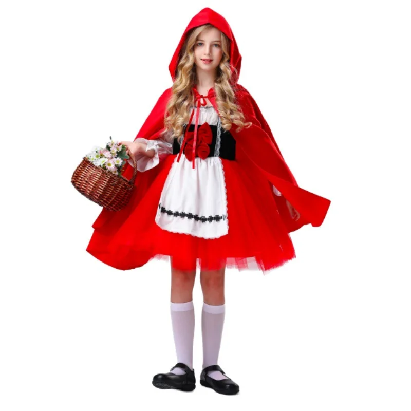 

Детский костюм для выступлений на Хэллоуин, косплей Красной Шапочки, сценический костюм для женщин, костюм феи