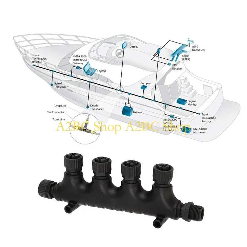 A2BC strong  Waterproof Connector IP67 Rate  T Connector Plastic for Matsutec NMEA200