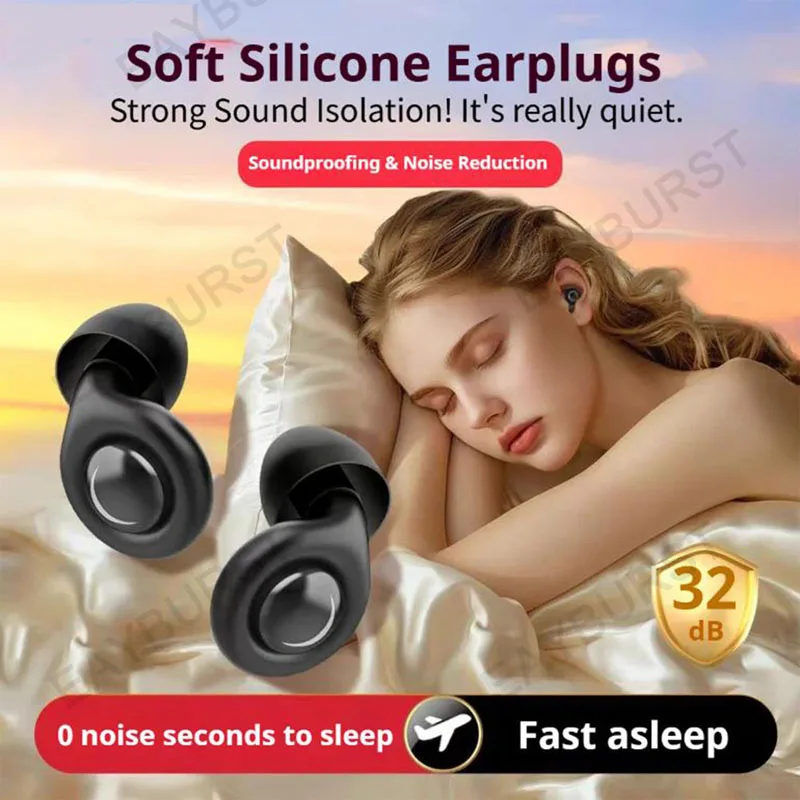 Anti-noise Ear Plugs Silicone EarPlugs Noise Cancelling for Sleep Concerts Anti Snoring Earplug Noise Insulation Ear Protectors