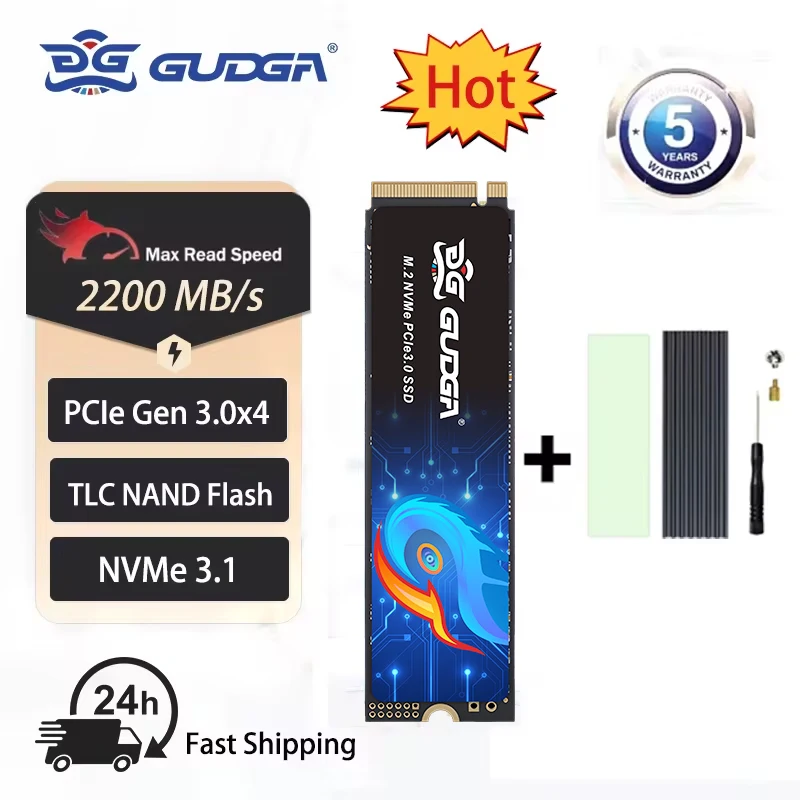 GUDGA M.2 NVMe SSD 2280 Solid State Hard Disk 1TB 512GB 256GB 128GB PCIe 3*4 Internal Solid State Drive HDD For Laptop Desktop