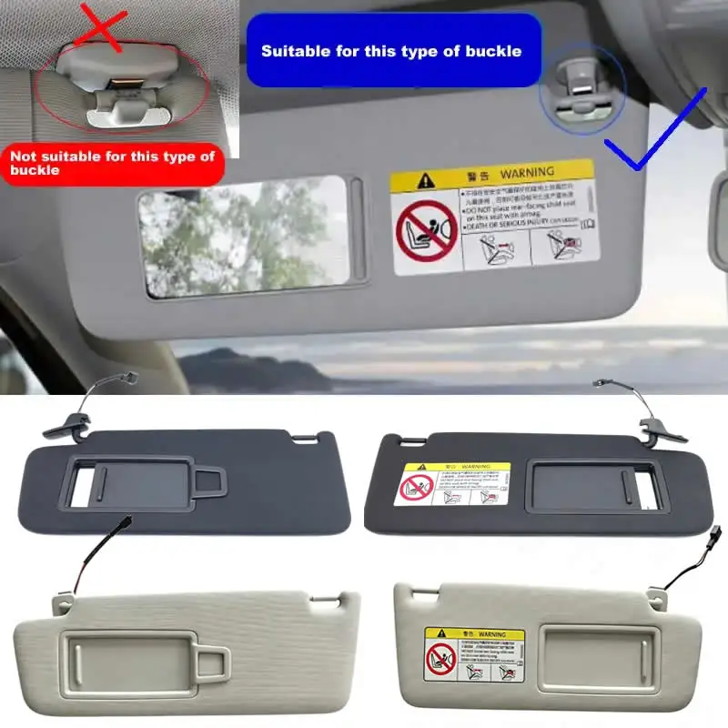 For Volkswagen Golf 5 2003-2008 Golf 6 2009-2014 Passat B6 B7 Black Grey Front Sun Visor Panel With Makeup Mirror Sunshield