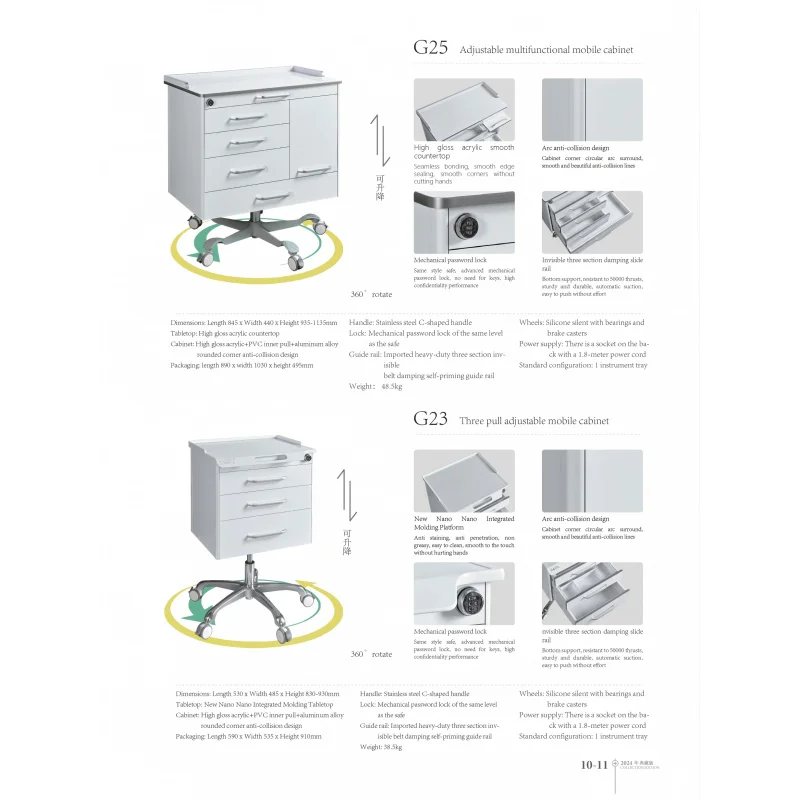 custom.G23  Dental high-end nurse trolley Movable multi-functional combination cabinet