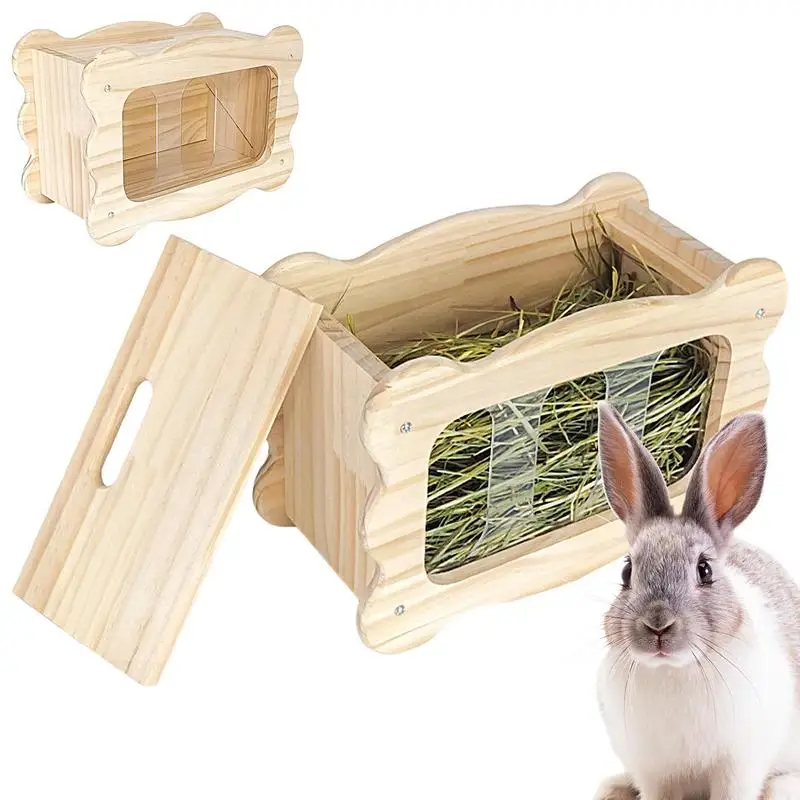 

Rabbit Hay Feeder Hay Manger Small Animal Food Feeder Rack Grass Basket Food Bin Bowl For Chinchilla Pet Supplies