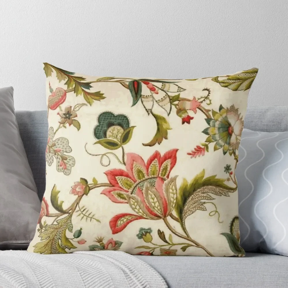 

Jacobean Floral Crewel Embroidery Pattern Digital Art Vector Painting Throw Pillow Couch Pillows covers for pillows