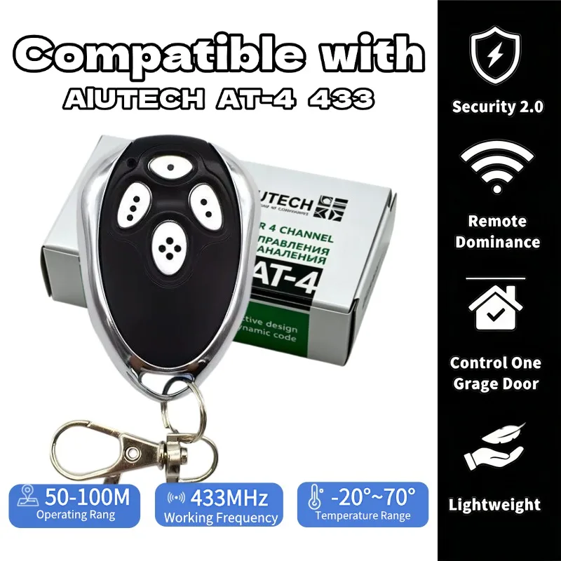 Compatible with Alutech AT-4 ASG600 AR-1-500 AN-Motors ASG1000 AT4 Rolling Code 433.92MHz Garage Gate Remote Control