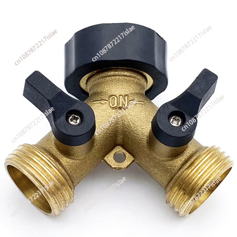 Brass garden ball valve garden faucet tee hose diverter one point two Y type double pass connector