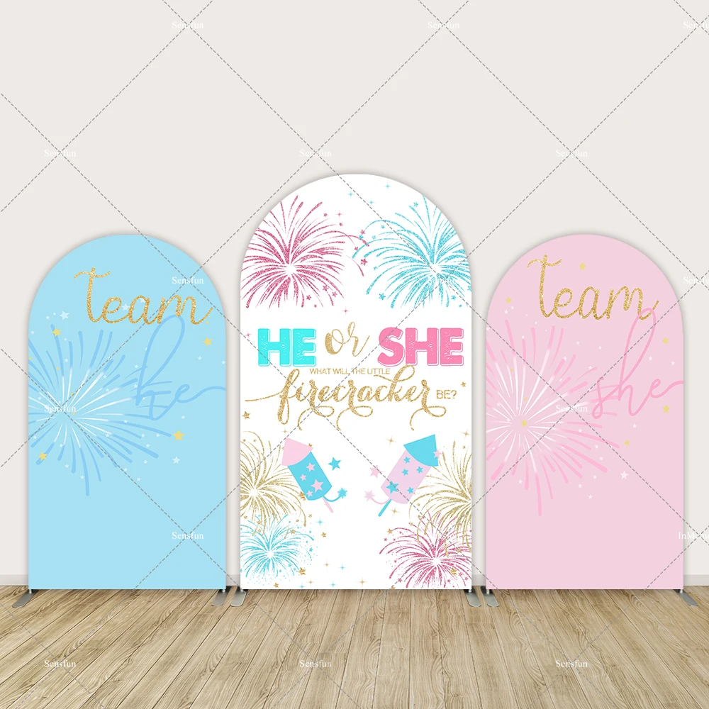 

Gender Reveal Arch Backdrop Cover for Photography Boy Or Girl Baby Shower Photo Arch Wall Background He Or She Party Decoration