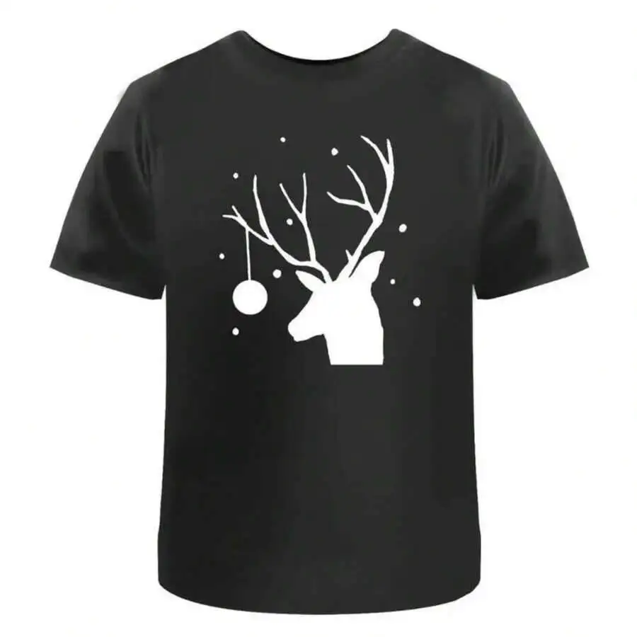 Reindeer' T Shirt Ta022734 100% Cotton Trendy Y2K Short-Sleeve Tee-Soft, Quick-Drying, Moisture-Wicking; Ideal Sports Casual