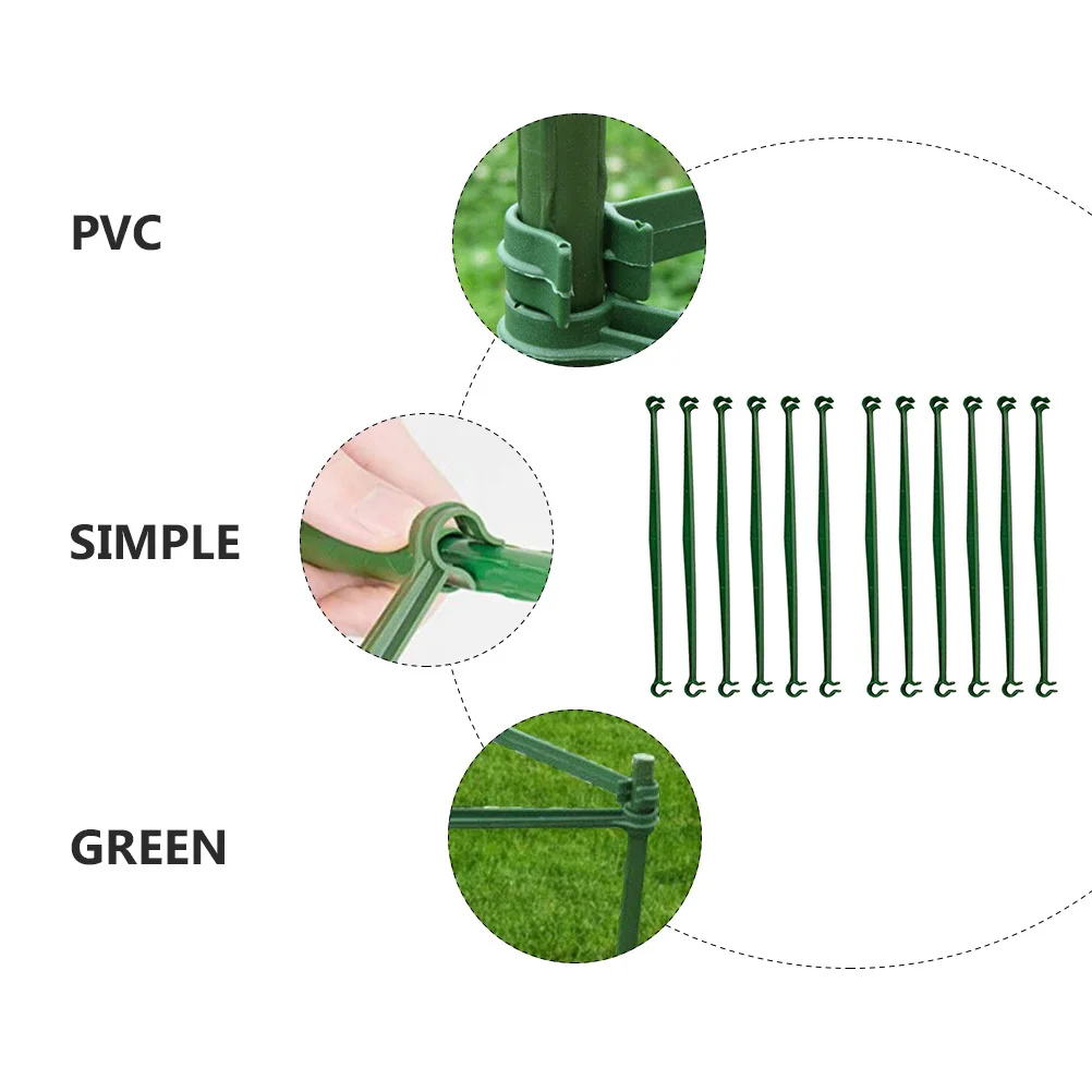 

12Pcs PVC Material Plant Support Connectors Easy Install Climbing Plants Vines Roses Peas Tomatoes Gardening Stake Arms
