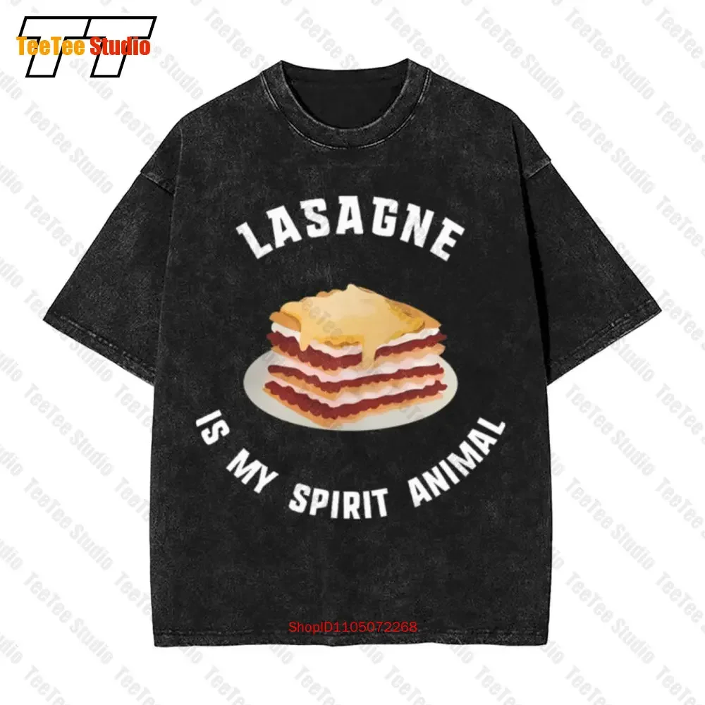 Lasagne Is My Spirit Animal Short Sleeve Vintage Oversized T-Shirt G3D3