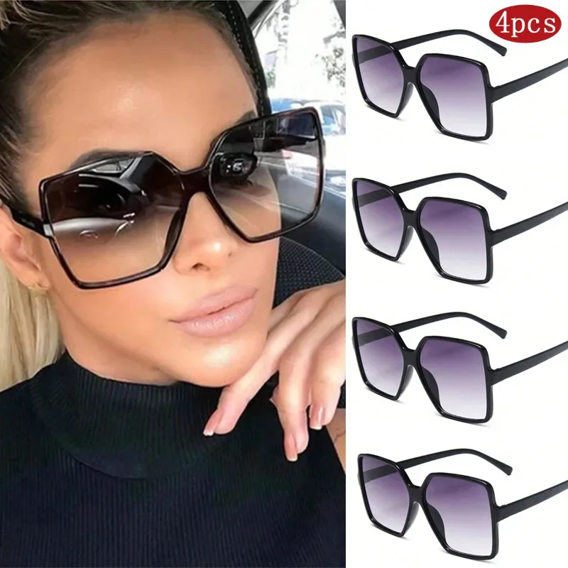 1/3/4/5pcs Oversize Square Sunglasses Women Fashion Luxury Brand Personlity Gradient Sun Glasses Female Outdoor Shades