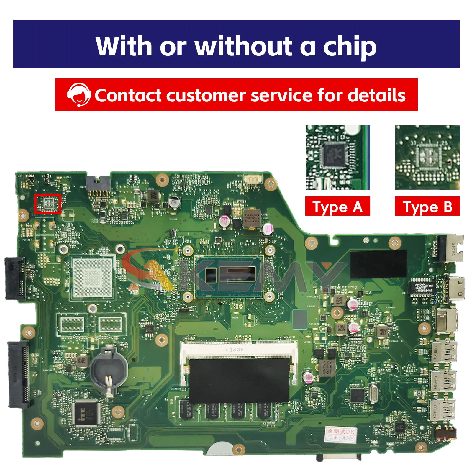 For ASUS X751LN X751LAB X751LD X751LJ X751L K751L F751L X751LB X751LC X751LD X751LAR X750LA X752LA X751LP Motherboard X751LA