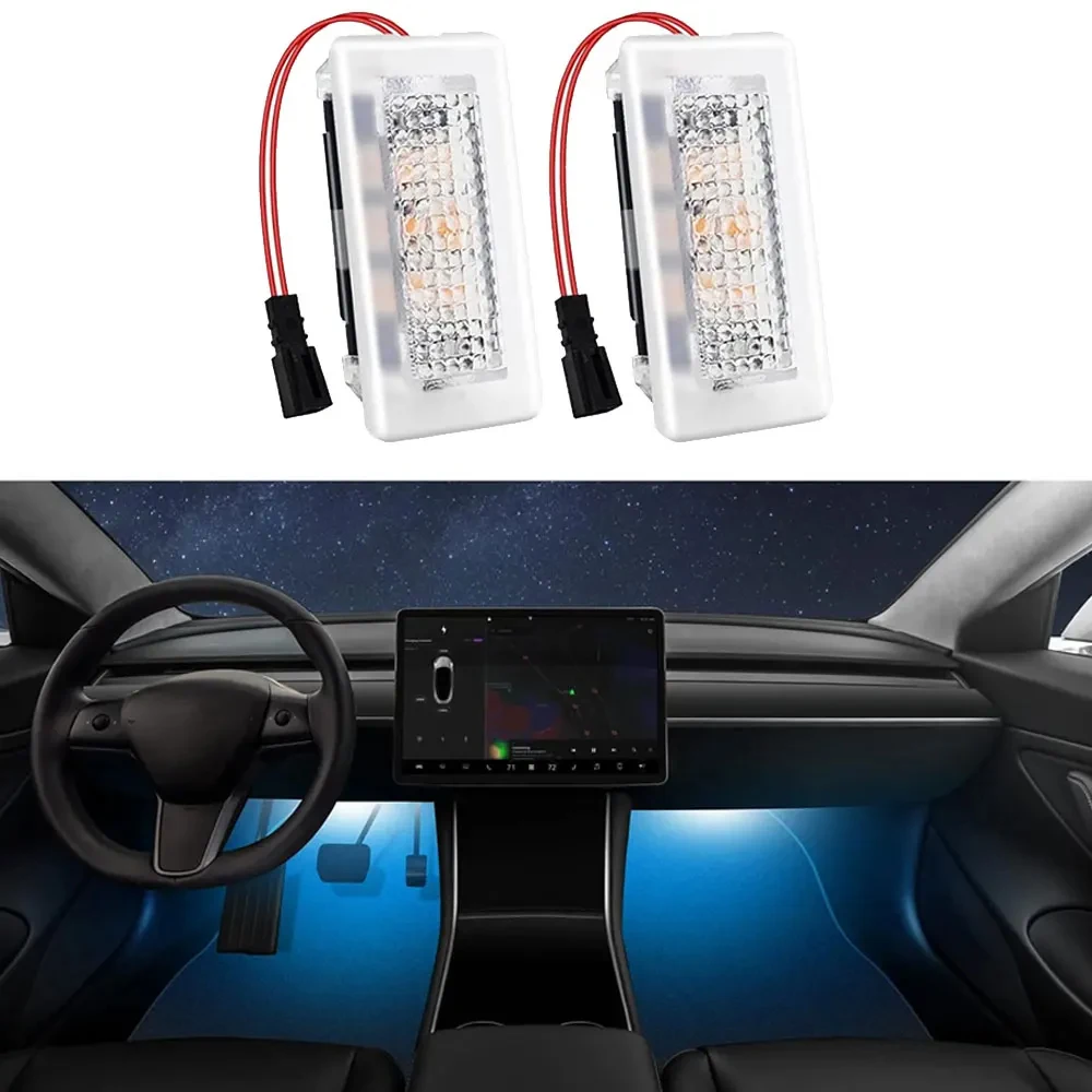 

For Tesla Model Y Juniper 2025 Model 3 Highland 2024 Model3 2017 2017-2023 Ultra-Bright Interior Foot-Well Lights LED Bulbs Kit