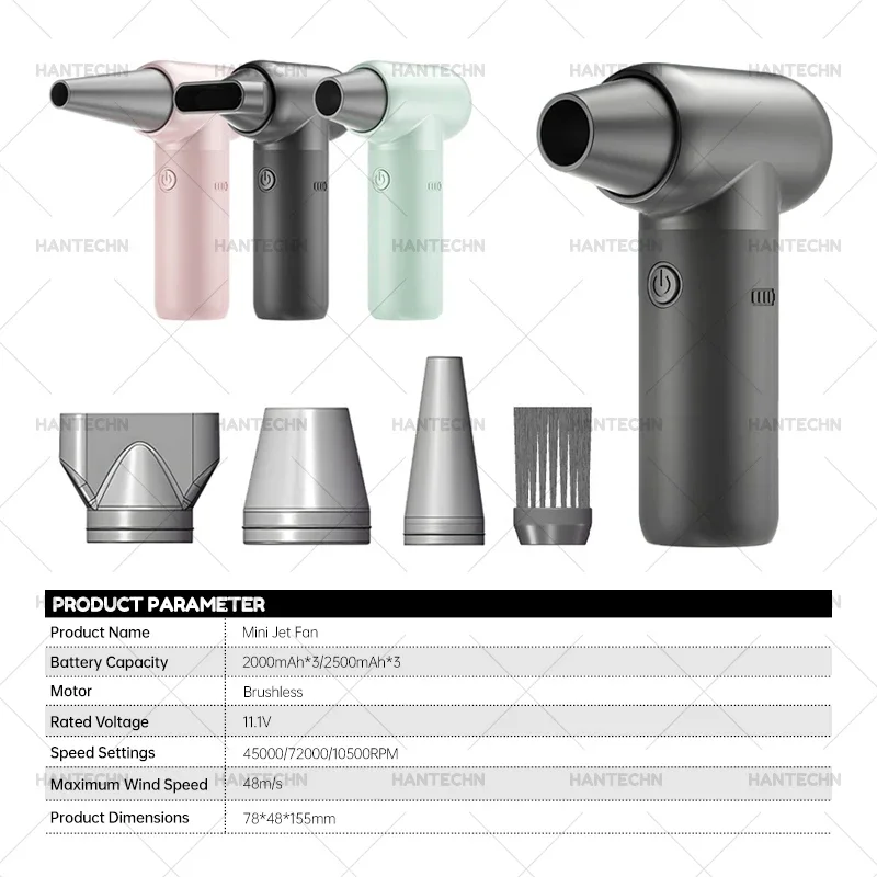 Mini Compressed Air Duster Jet Fan Mini Compressed Air Duster Portable Hand Held Fan Electric Small Blower