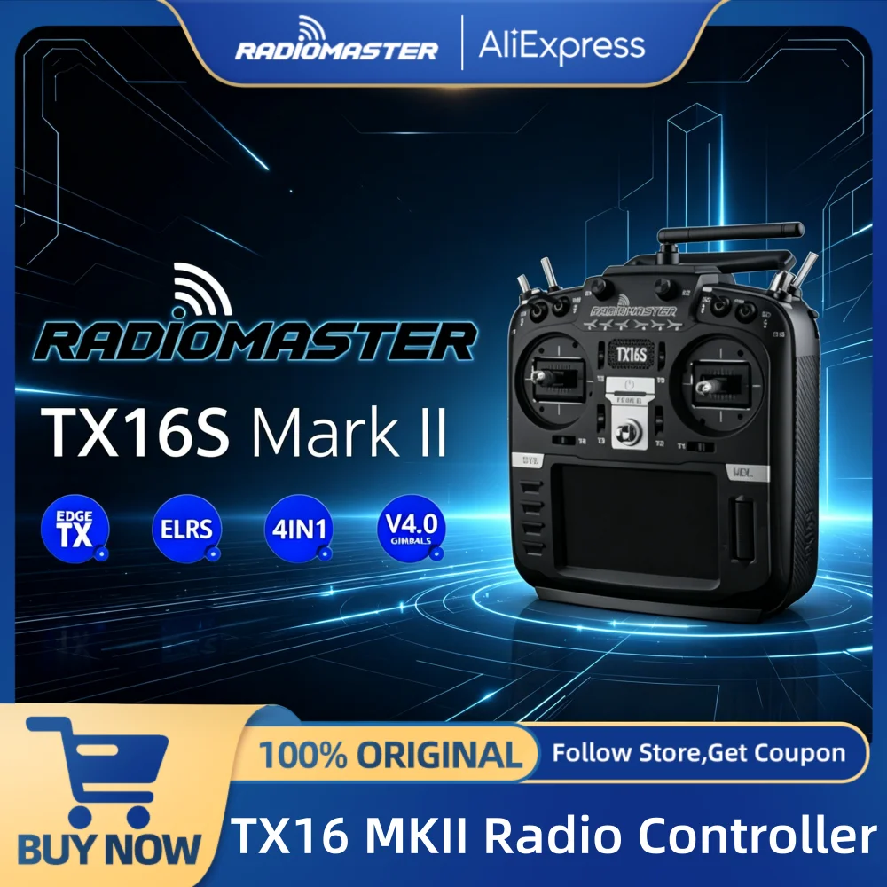 Radiomaster TX16S MKII V4.0 2.4G 16CH Hall Gimbals Transmitter ELRS 4IN1 4.3" IPS Touch Screen EdgeTX OpenTX for FPV Drone Car