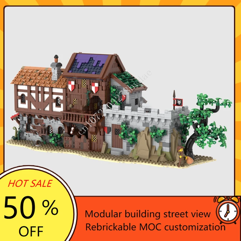 

2183PCS MOC Medieval Castle Custom Puzzle Model Medieval street Technical DIY Assembly Set Toy For Child Birthday Holiday Gift