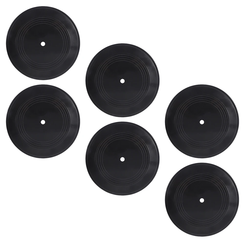 

6 Pcs Vinyl Record Wall Decor 5 Inch Retro naments for Bar Cafe Home DIY Fake Records Disco Decor Plastic Figures