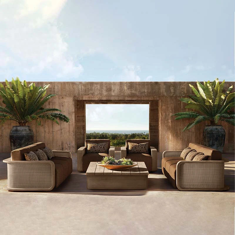 

Modern Solid Wood Furniture Teak Sofa Set Living Room Home Bar Sofa Patio Hotel Outdoor Garden Sofa