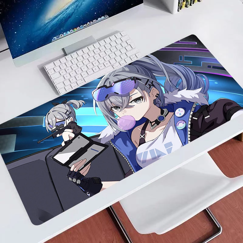 Large Gaming Honkai Star Rail Silver Wolf  Mousepads Mouse Pad Computer Mouse Mat Desk Pads For PC Keyboard Mats Table Rug 90x40