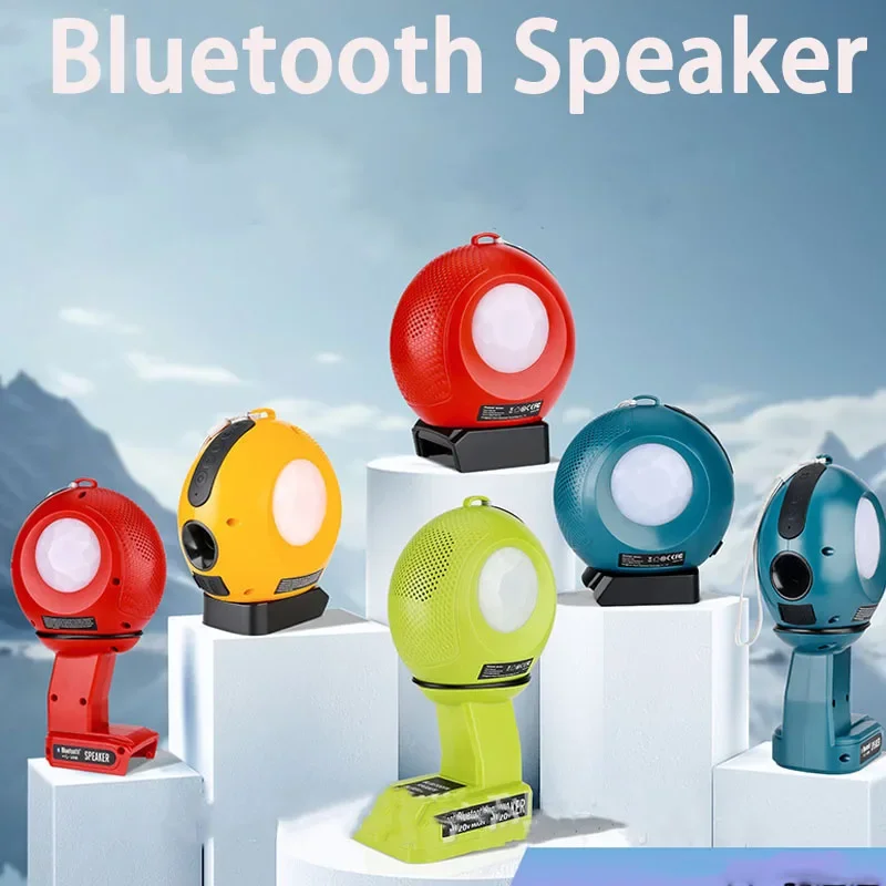 RGB Cordless Bluetooth Speaker For Makita/Dewalt/Milwaukee/Bosch/Ryobi 18V Battery 360° Stereo Sound Portable Double Audio