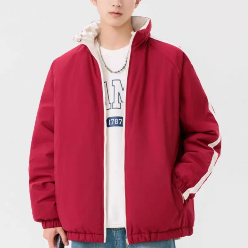 

EiAO Jacket Striped Men Women Stand Collar Waterproof Windproof Casual Coat Outdoor Streetwear for Hiking Camping Fishing 2025
