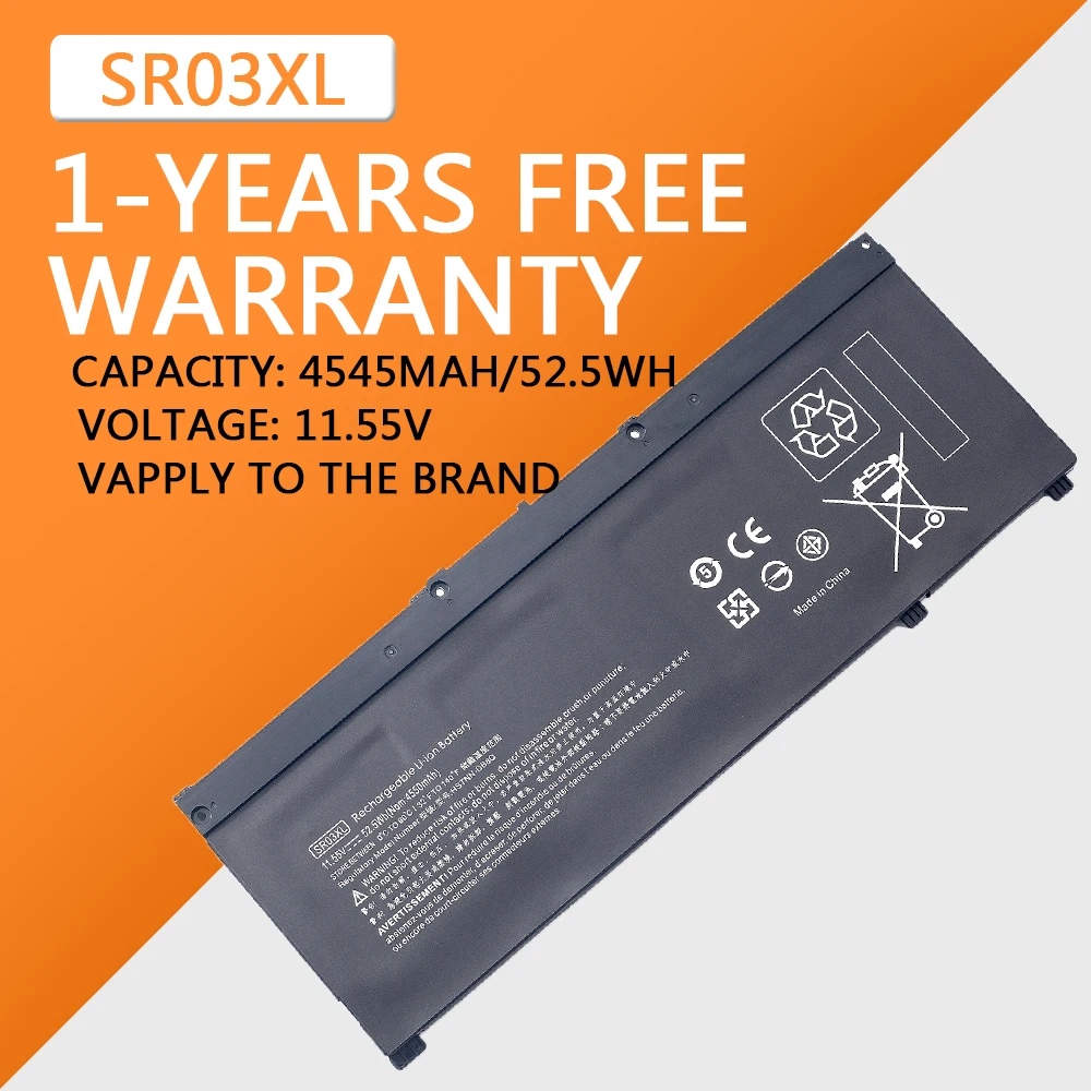 SR03XL-Batería de 4550mAh para ordenador portátil, pila para Hp Pavilion 15-cx0003ng 15-CX0058WM 15-CX CX0056WM Envy X360 15-CN 15-CP 17-BW Series