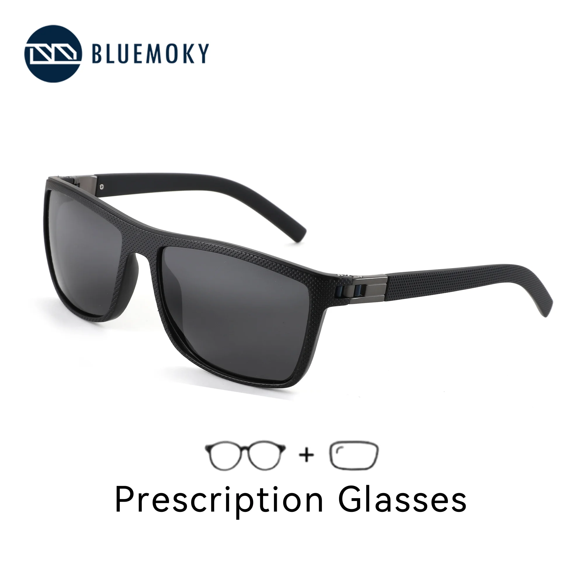 

Солнцезащитные очки BLUEMOKY XL, модные спортивные квадратные поляризационные очки TR90 для мужчин, с диоптриями, UV400, для коррекции близорукости, оптические солнцезащитные очки