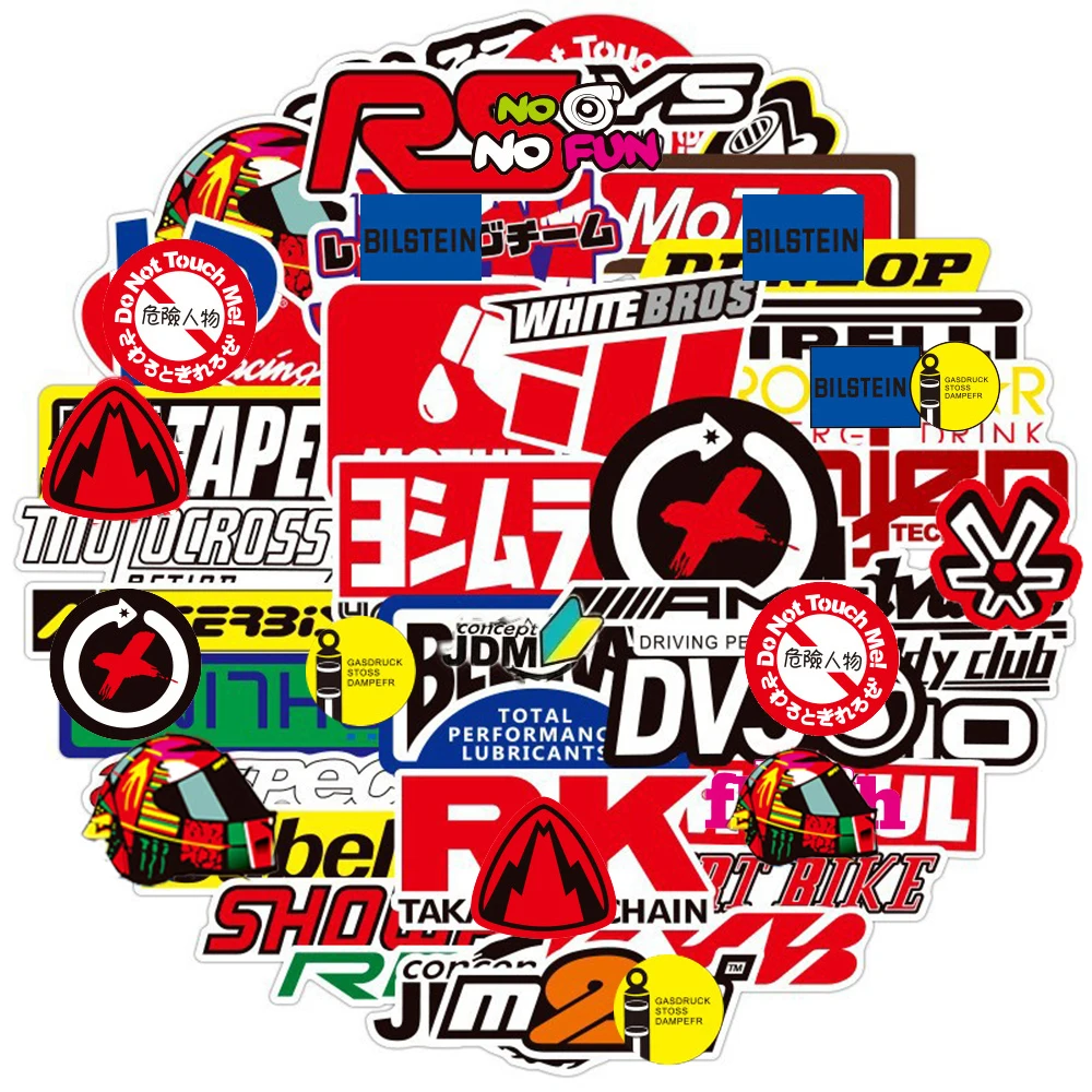 10/50/100/200 قطعة سيارة سباق باردة JDM الكتابة على الجدران ملصقات مقاوم للماء Skateboard بها بنفسك لوح التزلج خوذة الهاتف دراجة نارية الكرتون مائي اللعب #3