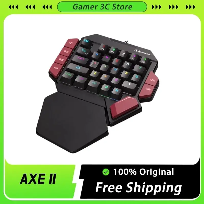 

Axe II Mini Gaming Mechanical Keyboard Left Hand Wired Keyboards custom Portable 35key Rgb Light With Hand Support Esports Pc Cf