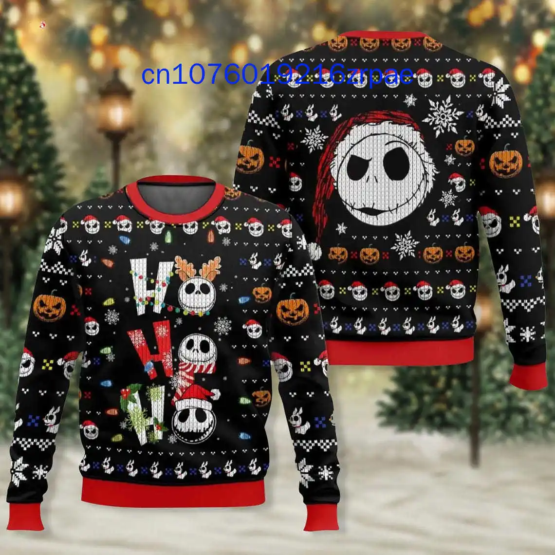 

2024 New The Nightmare Before Christmas Disney Ugly Christmas Sweater Men and Women Casual Cartoon Sweatshirt Christmas Sweater
