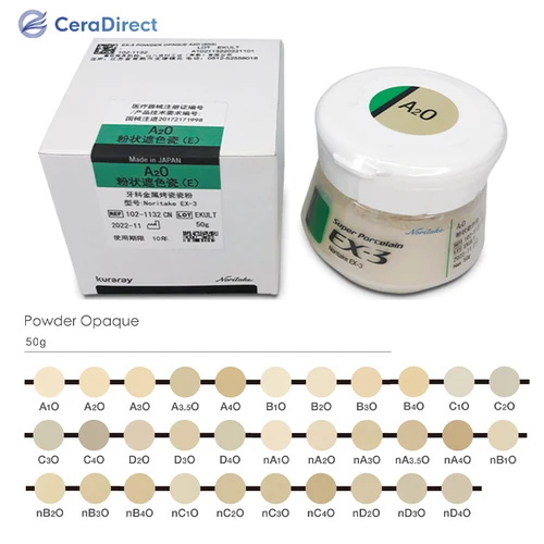 Imagen 2 del producto Kuraray Dental Lab Noritake EX-3 polvo opaco Dental Metal súper polvo de porcelana (50g) A1O A2O A3O hecho en Japón