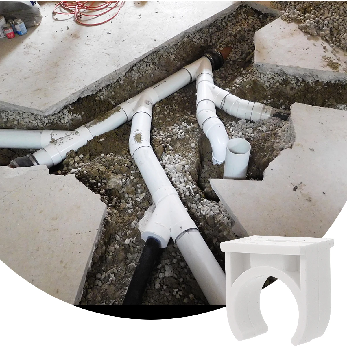

PVC Pipe Clamp Duct Card Electrician Support Hook Double Line Clips for Water Hose Fixing U Shape Riding Horse