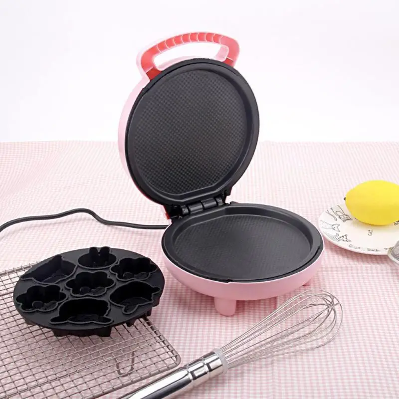 220V 1000W  Waffles Maker Different Shaped Non-Sticky Pancakes Breakfast Making Machine With 7 Cake Capacity