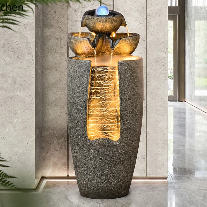 ZML flowing water ornament circulating water rockery landscape indoor humidifier living room entrance decoration