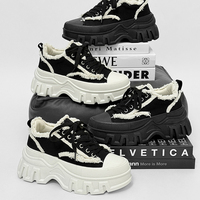 Men's fashionable casual thick-soled high-rise sneakers Korean and British punk suitable for outdoor casual simple and versatile