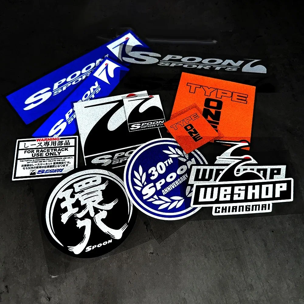 Car Styling Vinyl Stickers for Spoon Sports Racing Weshop Motirbike Helmet Sticker Applique Motocross Fuel Tank Body Decals