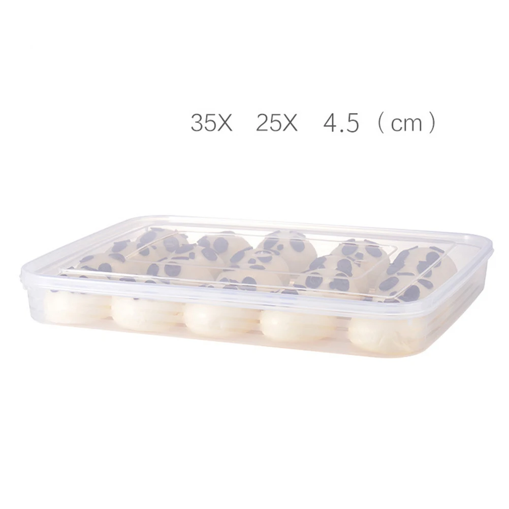 

Plastic Food Storage Boxes Dumpling Buns Reusable Meal Prep Containers with Lids for Refrigerator (Extra Large Transparent Singl