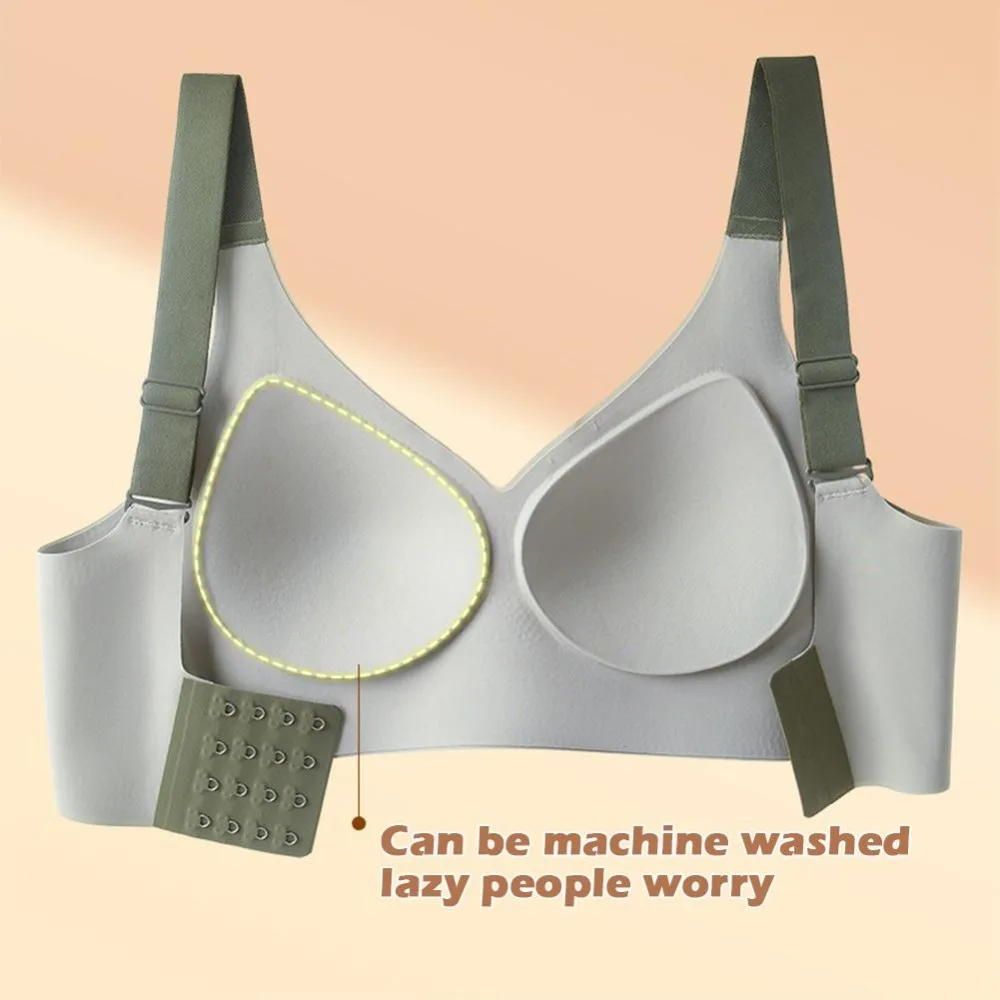 Seamless Wireless Deep V Bra Shockproof Anti-sagging Brassiere for Women Gathered Breasts Close-fitting Push Up Underwear