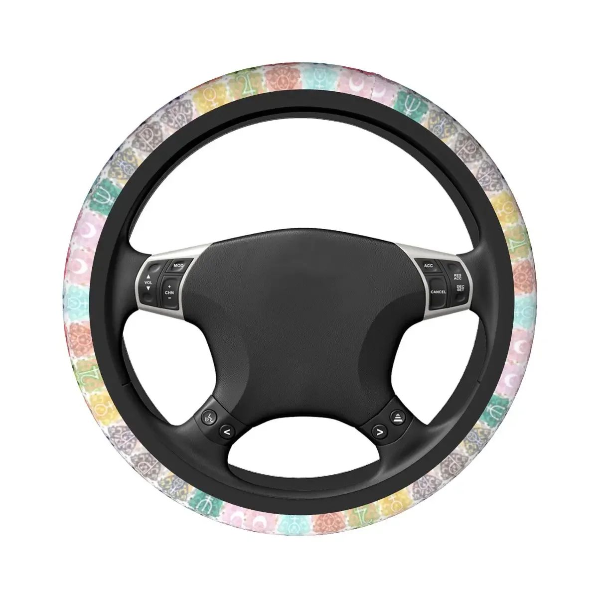 Moon Girl Anime Car Steering Wheel Cover 38cm Elastic Cartoon Collage Suitable Car-styling Steering-Wheel Accessories