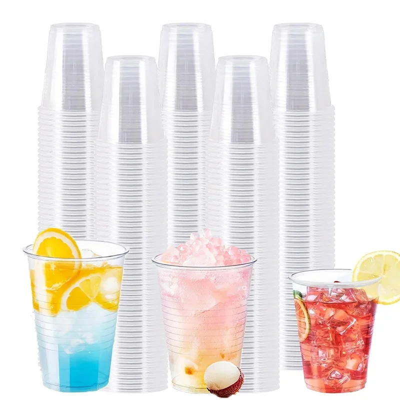 50/100 قطعة كوب بلاستك شفاف يمكن التخلص منه 130 مللي/200 مللي/300 مللي مناسبة للحفلات والأسائل وحفلات الزفاف كوب بلاستك للنزهات الخارجية