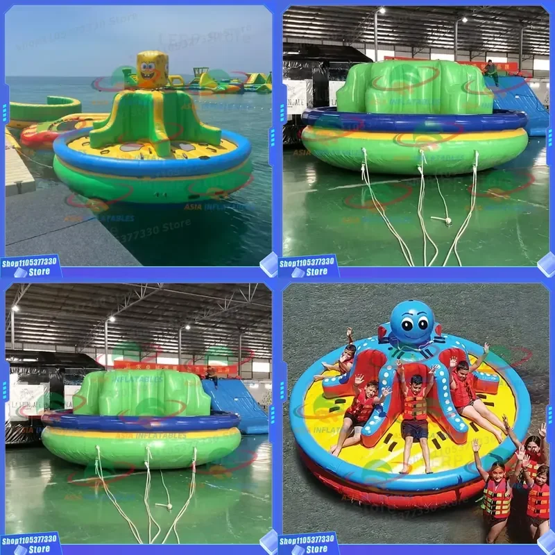 Spinning Towable Tube Inflatable Water Toys Ride Game Activity Outdoor Twister Inflatable Water Rotating Disco Boats