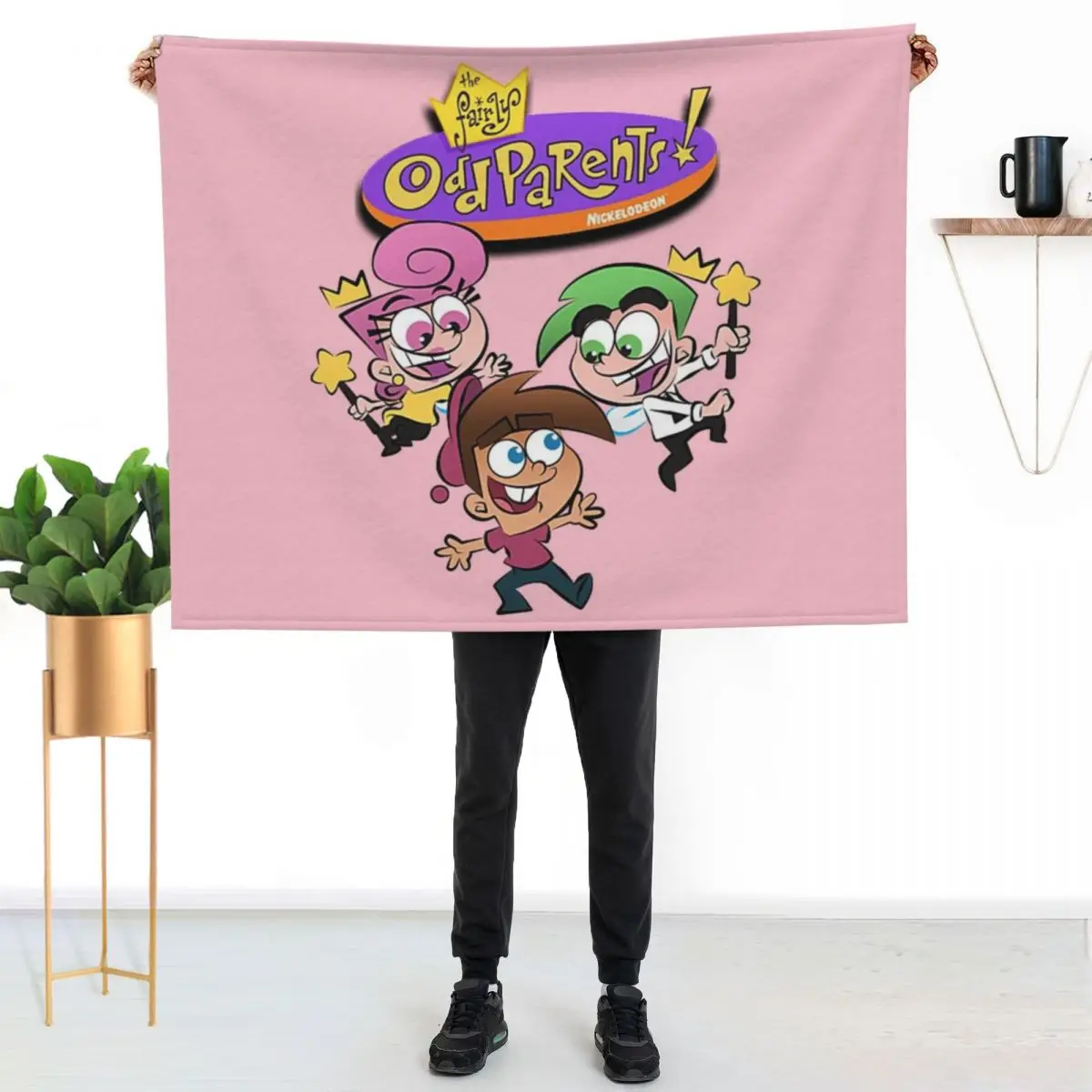 Fairly Oddparents Throw Blanket Luxury Brand Hairy Furry Large for sofa Thermals For Travel Blankets