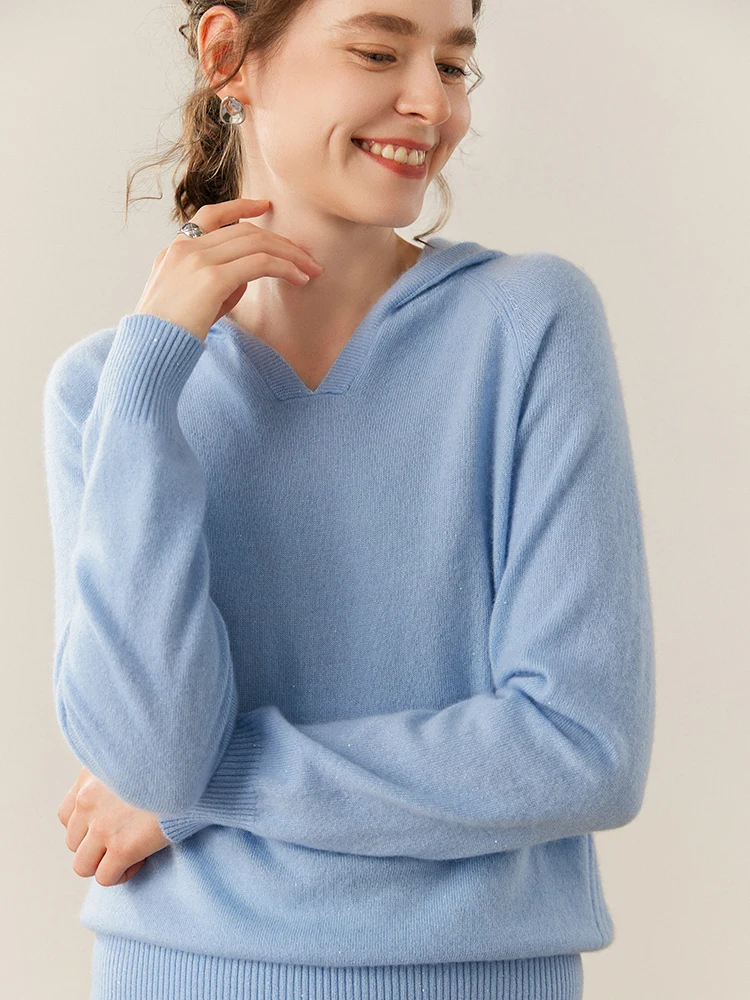 TLOML 新しい女性のパーカープルオーバー 100% カシミヤセーター高級デザインカジュアルカシミヤニットウェア秋冬高品質トップス