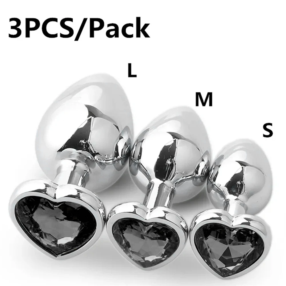 3PCS S/M/L Metal Anal Plug Butt Plug Sex Toy Butt Toy for Women Men Couples Gay Adult Game Masturbator Anal Diamond Sex Shop - Image 3