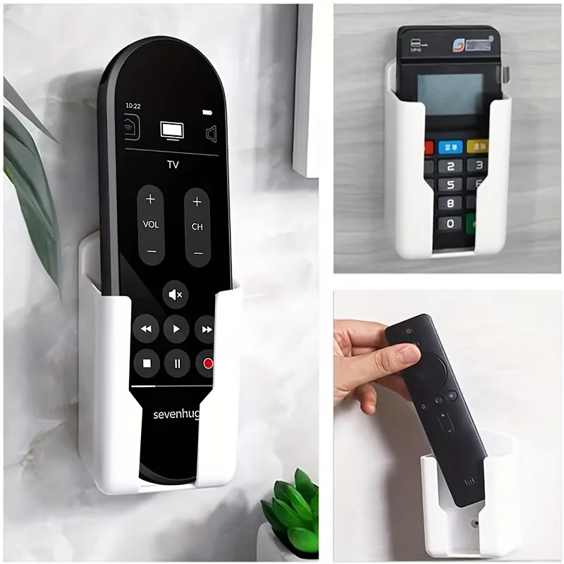 Incredibly Useful! A Set of Three Durable Plastic Wall-Mounted Remote Control Holders. A Great Helper for Organizing TV view 4
