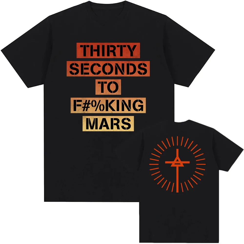 

TSTFM Ombre Censored Tee Rock Band THIRTY SECONDS TO MARS T-shirt Short Sleeve O-neck Cotton Tshirts Graphic Print T Shirt Men