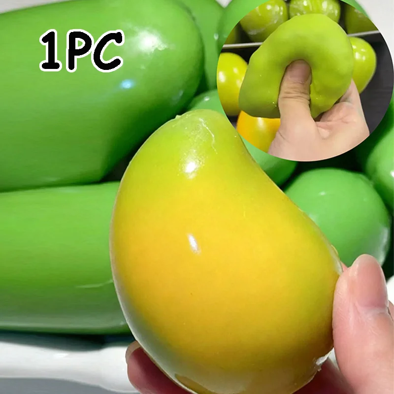 Ultra Soft Temperature Changing Mango Handmade Ball Decompression Squeeze Toy Squishy Toy ASMR Decompression Relaxation Toy Gift_voghion.com