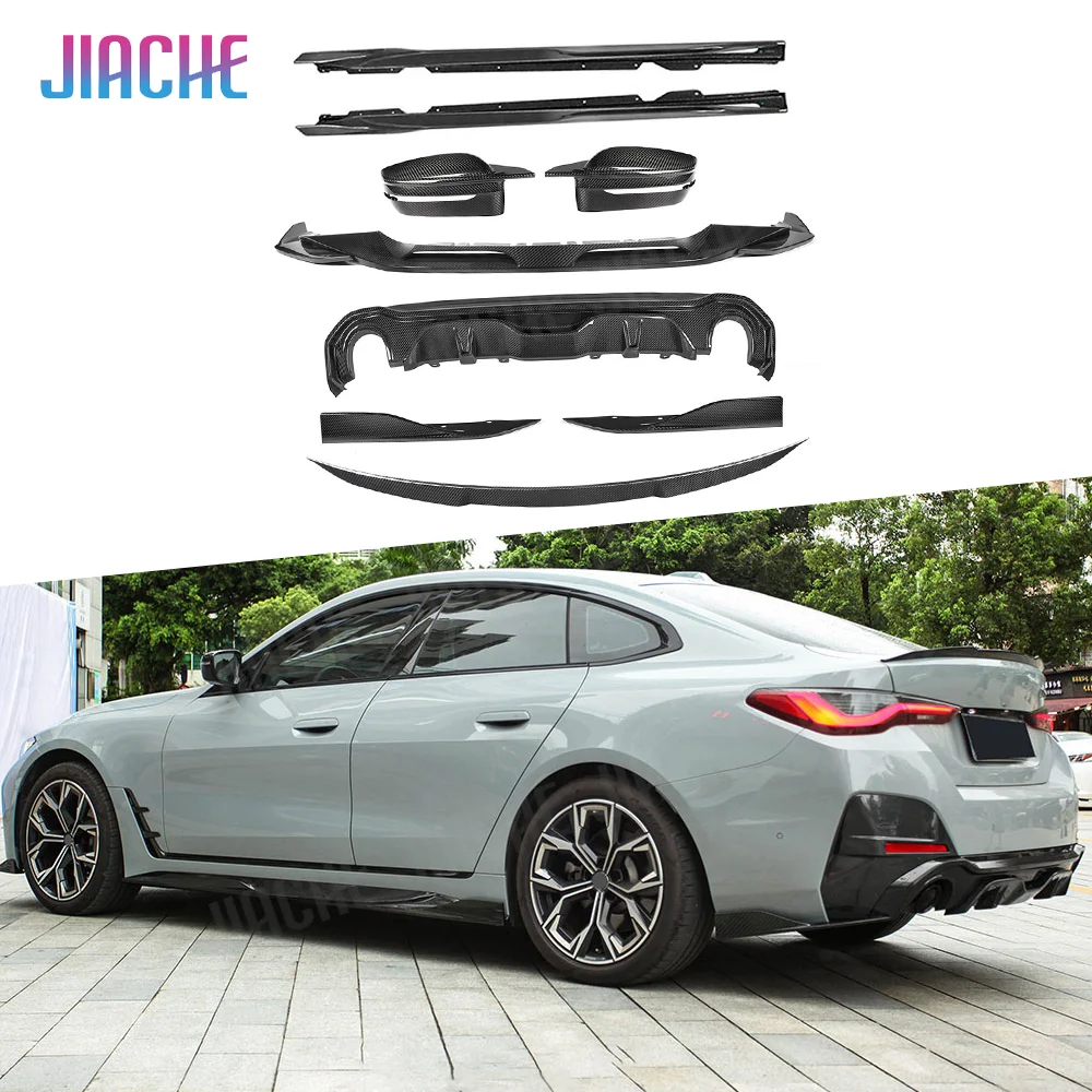 Body kits for BMW 4 Series G26 M Sport Sedan 2020+ Front Lip Rear Diffuser Bumper Splitters Side Mirror Side Skirts Dry Carbon