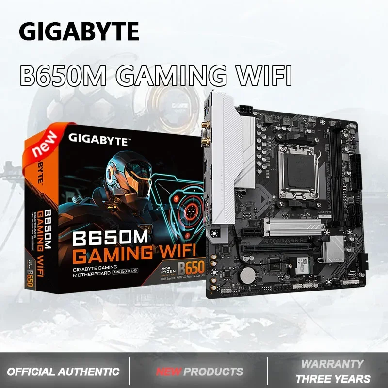 

GIGABYTE Новая материнская плата B650M GAMING WIFI 2,5G AM5 ПК Gamer Micro-ATX AMD B650 DDR5 6400 МГц M.2 USB3.2 96 ГБ Разъем AM5